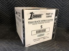 1000ct Case 1st Choice Nitrile Gloves Black 3 Mil Exam Powder Free Non Latex Sm