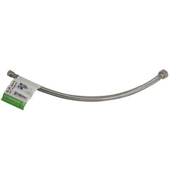 2) 3/8″ COMP x 1/2″ FNPT 18 LONG FAUCET SUPPLY HOSE LINE BRAIDED STAINLESS STEEL
