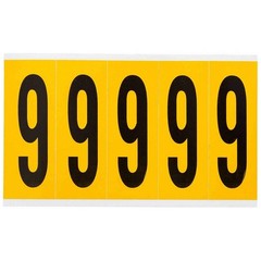 BRADY 1560-9 Number Label,9,5in.Hx1-3/4in.W,Vinyl 32MF12