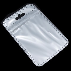 Resealable White Clear Zip Plastic Bag Retail Packaging Lock Pouches W/Hang Hole