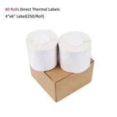 40 Rolls Direct Thermal Labels 4×6 250/Roll For Zebra 2844 Eltron ZP450