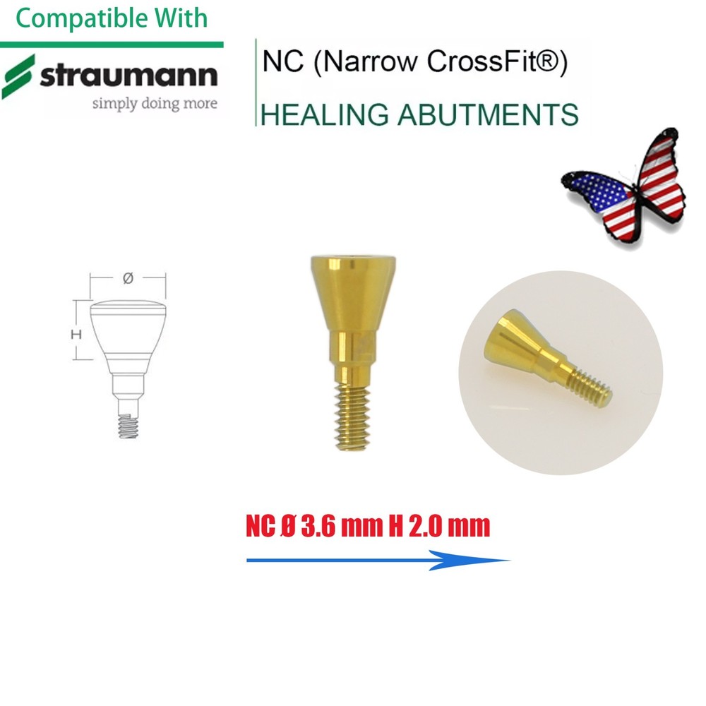 US Dental Mini Healing Abutment Cap/Closure Cover Screw Straumann Fit Bone Level