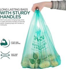 Bags 1/6 Large 22 x 6.5 x 12 Biodegradable T-Shirt Plastic Grocery Shopping Bags