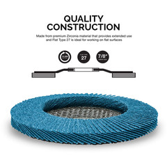 11118A 10 Pack Zirconia Flap Discs 4-1/2 for Angle Grinder, 80 Grit Flapper Whee