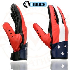 MG7527 Men’s ‘Stars and Stripes’ Leather Gloves with Touch Fingers (2X-Large)