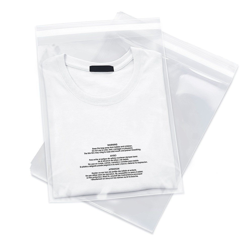 100 14×20 Poly Bags Resealable Suffocation Warning Clear Merchandise 1.5 mil
