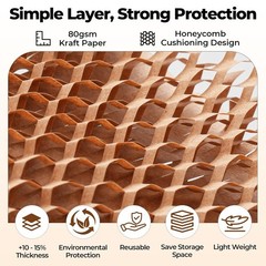 Honeycomb Packing Paper Eco-friendly 12×200 Honeycomb Cushioning Wrap Roll for