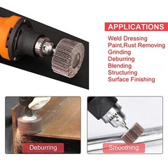10Pcs 60 Grits Drill Flap Wheel Sander 1x1x1/4″ Flapper Sanding Grinding HOT