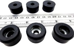 Screw On Rubber Bumper Pad Foot For #14, 1/4″Screw Bolt Hole, 1″ Pad 9/16″ Tall