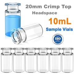 3000pcs 10ml 20mm Sample Vials Crimp Top Glass Bottle HPLC Beveled Edge Top ASTM