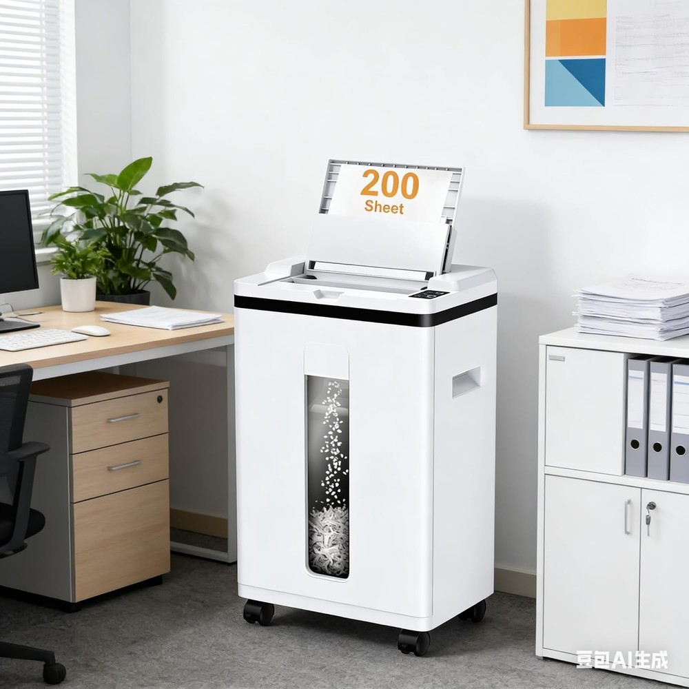 200-Sheet Auto Feed Paper Shredder P-5 Micro Cut 5.8 Gal 60 dB for Office Home