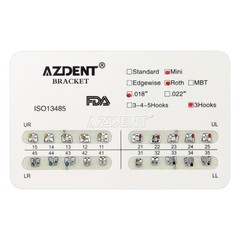 20pcs Dental Orthodontic Brackets Mini/Standard MBT/Roth 018/022 Hooks 3/345