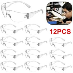 12 Pack Pair Safety Glasses Protective Clear Lens Eyewear Anti Scratch Work UV