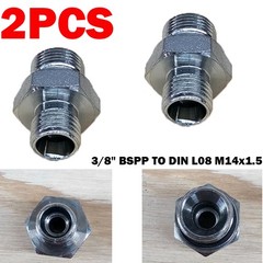 2X 3/8″ BSPP TO DIN L08 M14x1.5-MINI EXCAVATOR CHINESE DIGGER – 5002L-08-06