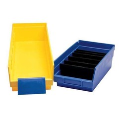 Akro-Mils 30138Blue Shelf Storage Bin, Plastic, 6-5/8 In W X 17-7/8 In L X 4 In