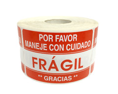 2×3-inch Fragile Fragil Maneje Con Cuidado Labels Spanish Shipping 500 Stickers
