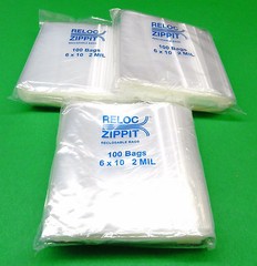 300 Reloc Zippit 6×10 Clear 2mil Poly Bags 6″ x 10″ Reclosable Zip Seal Bags
