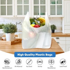 Bulk 100 Plastic Grocery Bags with Handles – Perfect for Small Business & Retail