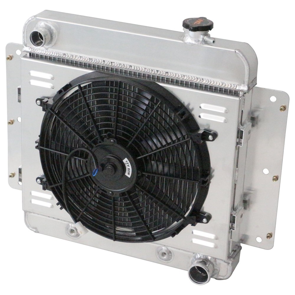 4 Rows Aluminum Radiator Shroud 14″ Fan 1962-67 Chevy II Nova Sedan Wagon L6 V8