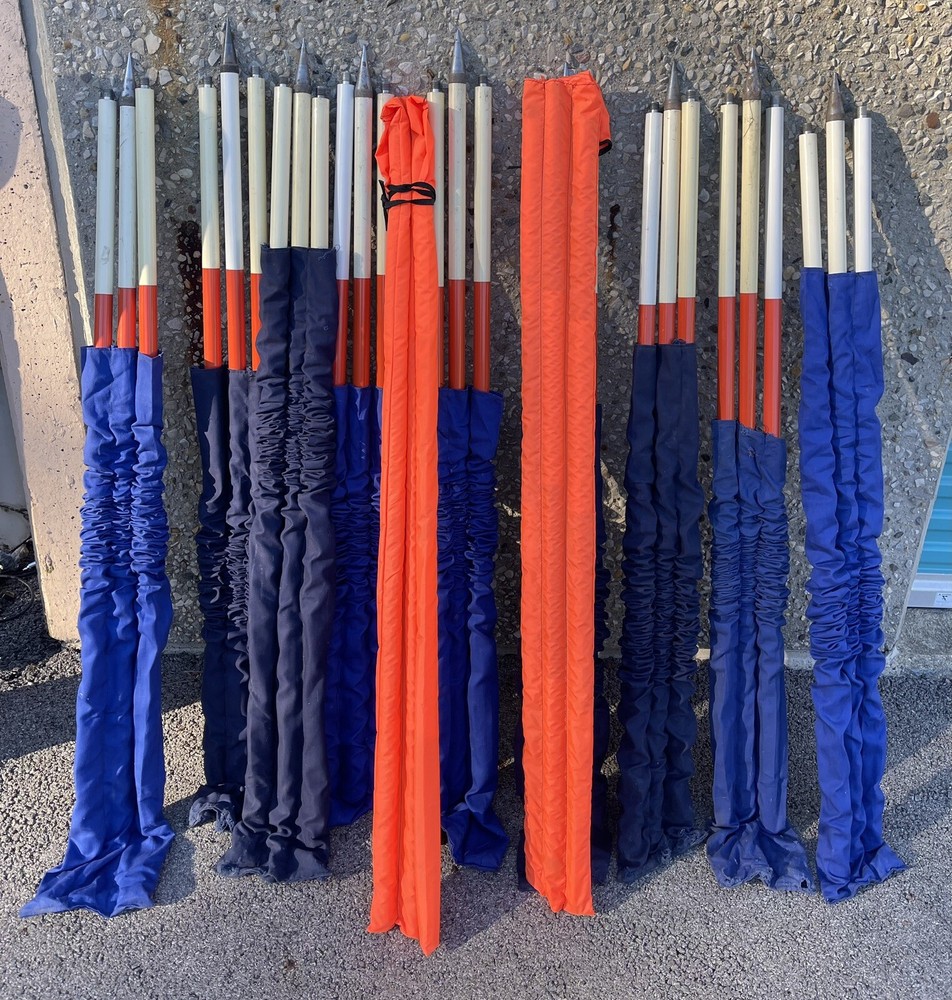 Vintage Prism Pole Red White Surveying Monopod, 3-pc, 12 ft