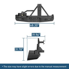 Rear Bumper w/Swing Out Tire Carrier & 5.3 Gal Jerry Can Holder for 05-15 Tacoma