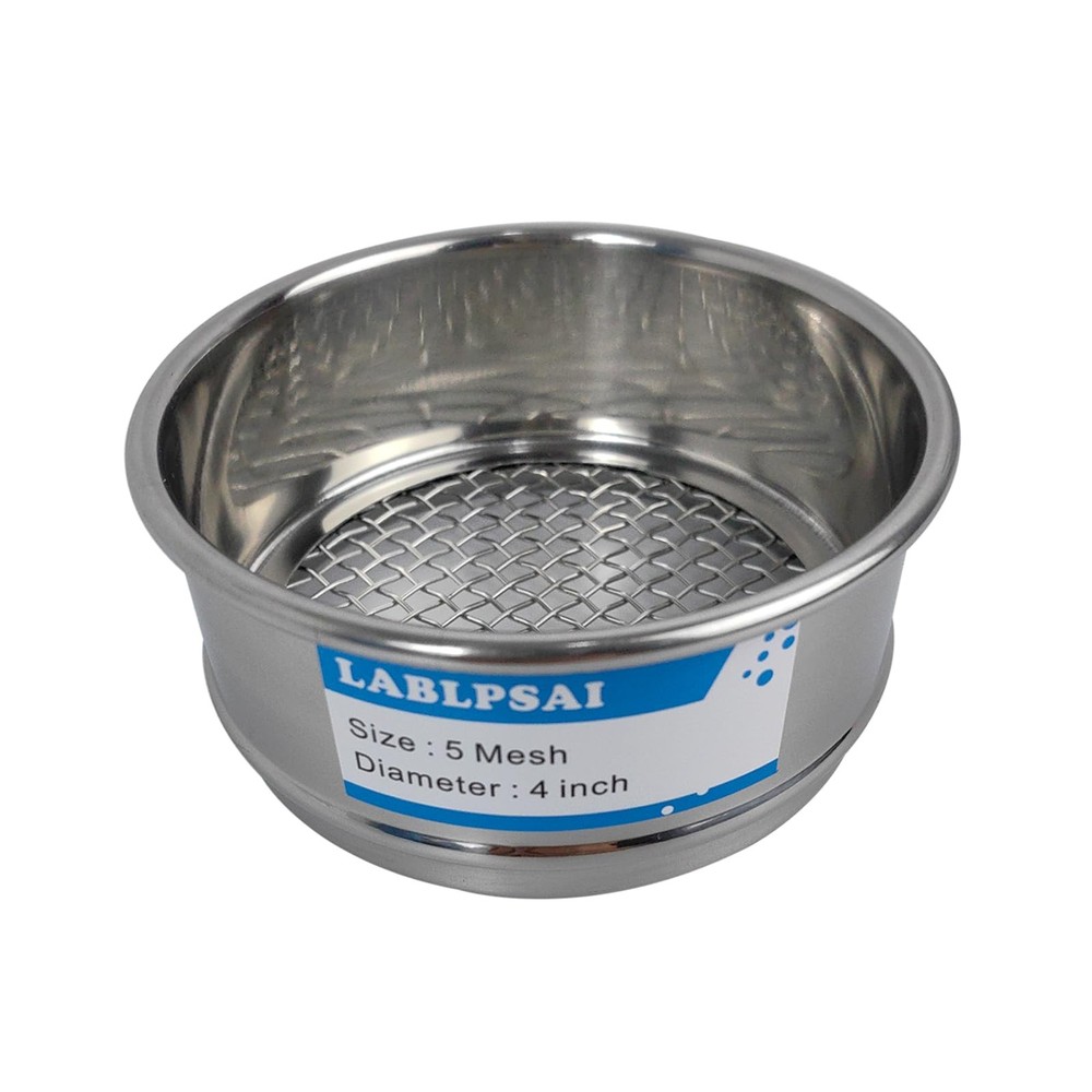 5 Mesh Lab Sieve 4 Inch Diameter 304 Stainless Steel Wire Cloth Test Home
