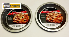 Two 9 inch Pie Pans a Heavy weight steel none stick bakeware 1 Pack, Brown