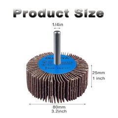 10-Pack 1/4″ Die Grinder Flapper Wheels, 80 Grit for Rust Removal & Polishing