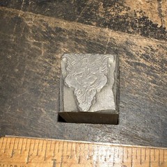 Print Block ( Smiling Face, Tribal Scene ) Lead Block