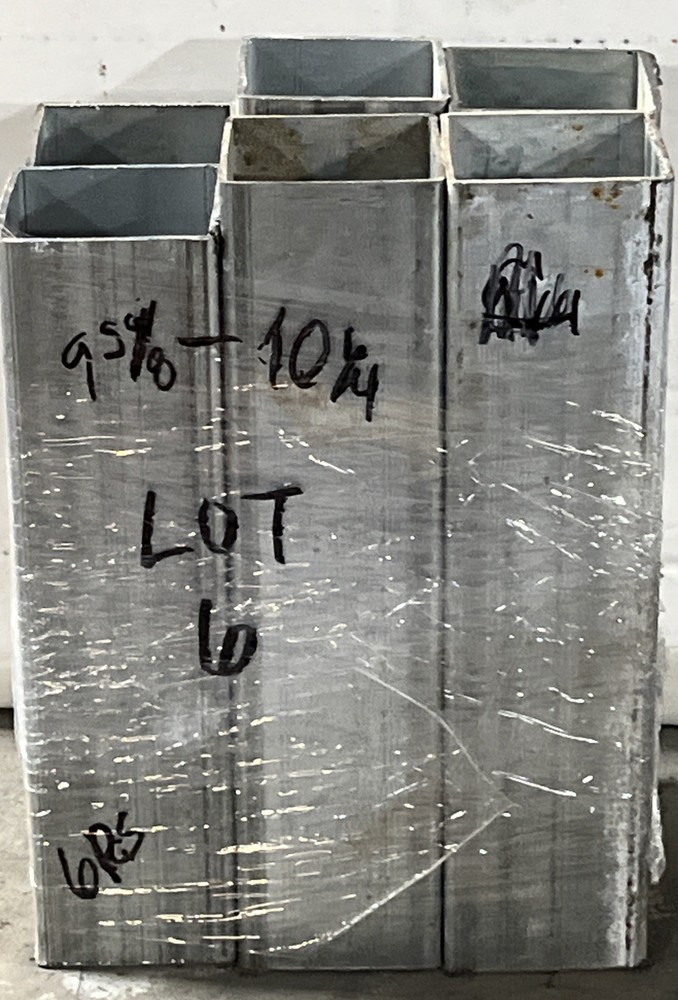 6 Scrap Repair Art 2-1/2″ X 2-1/2” Galvanized Square Tube Cut 9-5/8-10-1/4 Lot 6