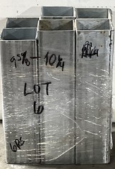 6 Scrap Repair Art 2-1/2″ X 2-1/2” Galvanized Square Tube Cut 9-5/8-10-1/4 Lot 6