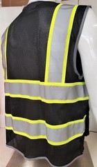 Hi Visibility Reflective Black Safety Vest (Small to 2XL)