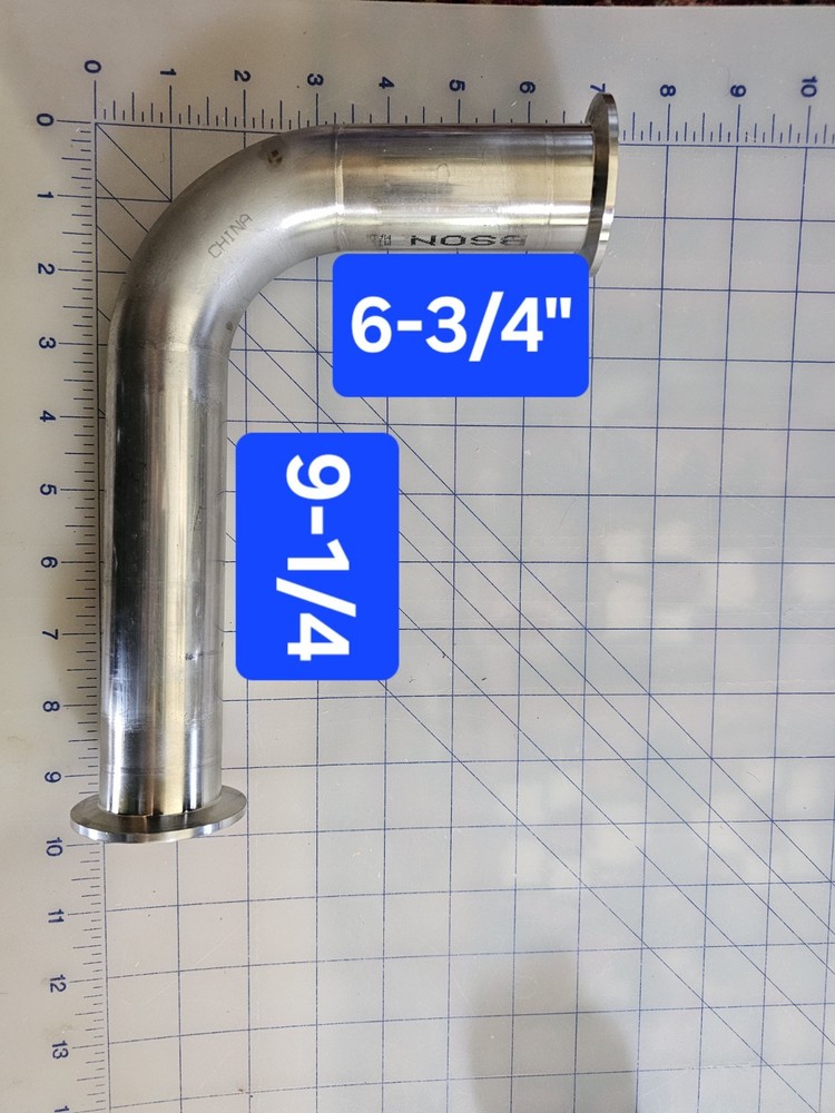 MBRAUN 9-1/4″ x 6-3/4″ 304SS 1-1/2″ Tubing KF40 90 degree Vacuum