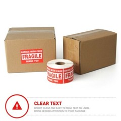 2500 Fragile Stickers 2×3 Handle with Care Thank You 500 / Roll Warning Labels