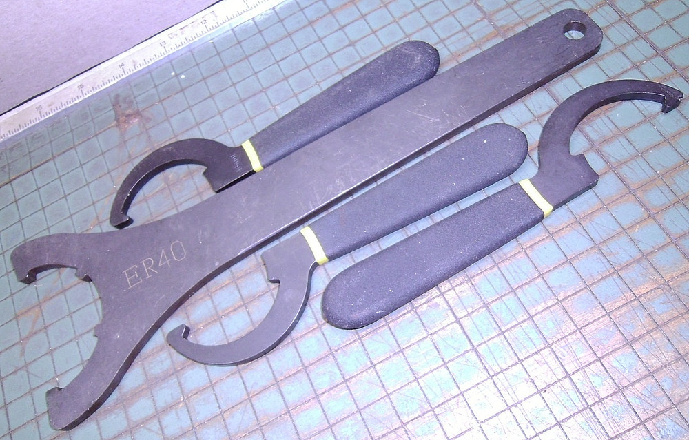 879 = CAT BT & NMTB 40 Taper ER40 Toolholder Collet Wrenches Unknown Brand (4