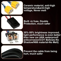 1Set 2 Headlight Wiring Harness H4 Relay Harness H6054 LED Headlight Connector S