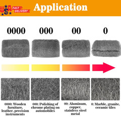 Steel Wool Pads 0000 15PCS – Steel Wool 0000 Roll Glass Wood Fabric Metal Extra