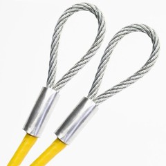 1/4″ COATED GALVANIZED STEEL CABLE ALUMINUM SLEEVE, 1-75ft Clear, Yellow, White