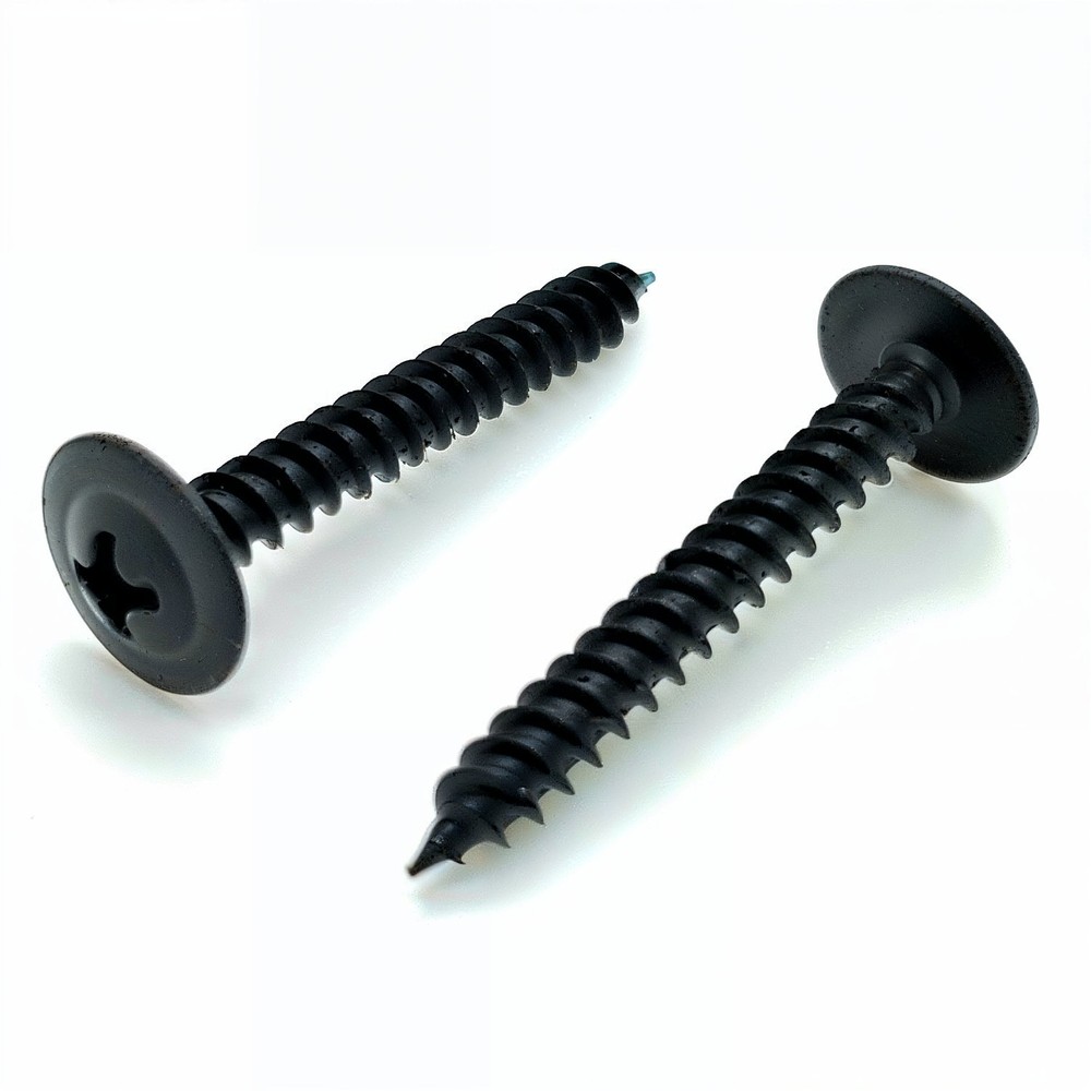 100 Qty #8 x 1-1/4″ Black Phillips Modified Truss Head Wood Screws (BCP1080)