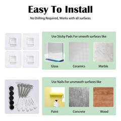 Pegboard Wall Organizer Kits, 4 Pcs Pegboards with 21 Accessories Modular Hangin