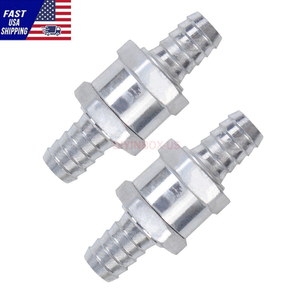 2pcs 12mm 1/2″ Fuel Non-Return One Way Check Valve Petrol Diesel Oil Aluminum