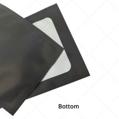 Multi-Size Matte Black Mylar Flat Zip Seal Bag For Storage w/ Window & Hang Hole