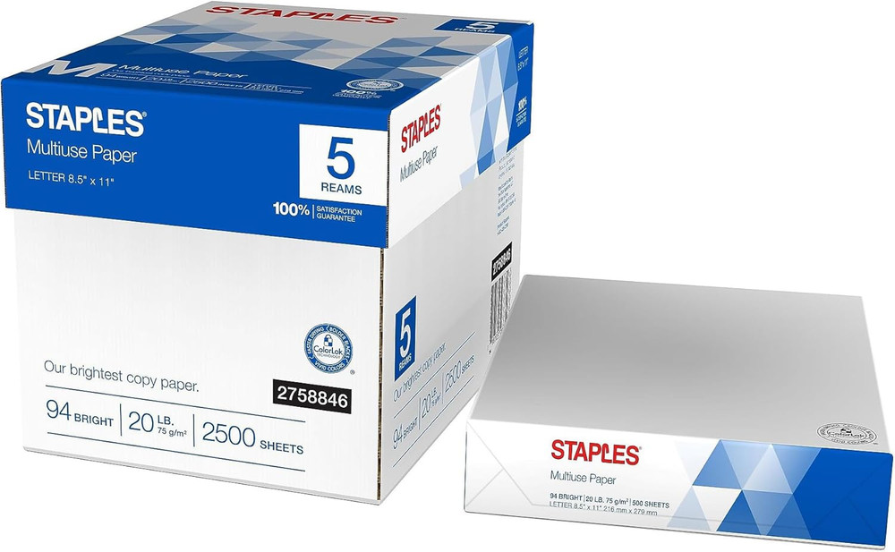 Multiuse 8.5-Inch X 11-Inch Copy Paper 20 Lbs 94 Brightness 500/Rm 5 Rm/Ct