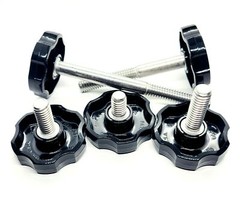5/16″ Thumb Screw Bolts with Black Round Fluted Plastic Clamping Knob Stainless