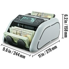 VEVOR Money Counter Machine Bill Counter with UV MG IR DD Counterfeit Detection