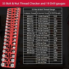 55 Nut and Bolt Thread Checker Thread Checker Standard and Metric Bolt…