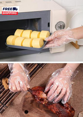 400 Count Disposable Poly Plastic Gloves for Cooking, Food Prep and Food Service