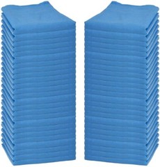 Bag of 50 Huck Cleaning Towels – 14 x 24 Cotton Reusable Blue Drying Cloth Rags