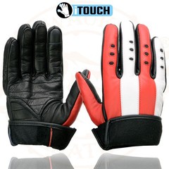 MG7527 Men’s ‘Stars and Stripes’ Leather Gloves with Touch Fingers (2X-Large)