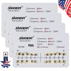 10 Packs Dental Orthodontic Metal Brackets Braces Mini Roth.022 Hooks 345